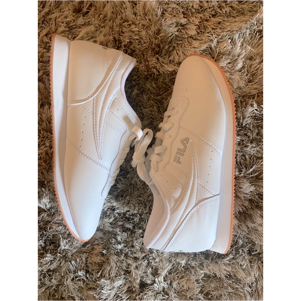 All White Fila Tennis Shoes